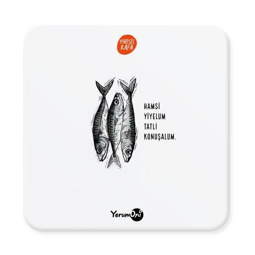 Yöresel Kafa Balık Bardak Altlığı Seti