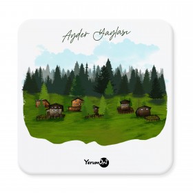 Yöresel Kafa Ayder Bardak Altlığı Seti