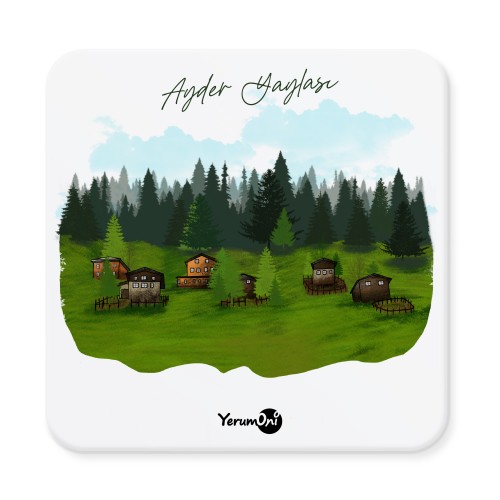 Yöresel Kafa Ayder Bardak Altlığı Seti