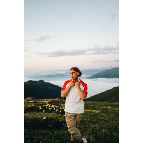 Turuncu Keşan Desen Oversize Tshirt