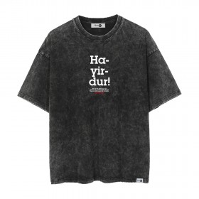 Hayirdur Yıkamalı Oversize Tshirt