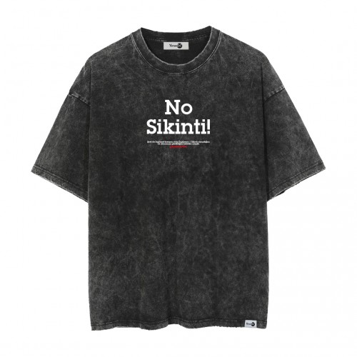 No Sikinti Yıkamalı Oversize Tshirt