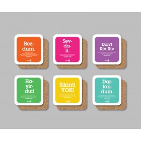  Yerumoni 6'lı Mantar Bardak Altlığı Seti